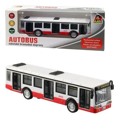 Auto Autobus kovový na zpětný chod, 16 x 3 x 3 cm