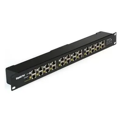 MaxLink Gigabit POE panel 12 portů, 1U pro rack 19", stíněný