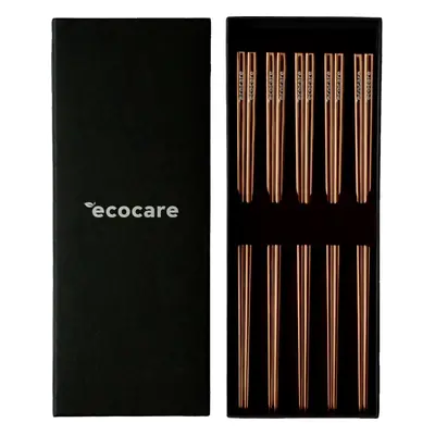 Sada příborů ECOCARE Kovové Sushi Hůlky Box Rose Gold 10 ks