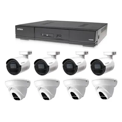 Kamerový systém AVTECH 1x DVR DGD1009AV, 4x 2MPX Dome kamera DGC1004XFT a 4x 2MPX Bullet kamera 