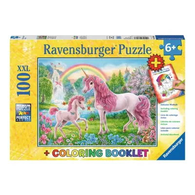 RAVENSBURGER Puzzle Magičtí jednorožci XXL 100 dílků + omalovánky