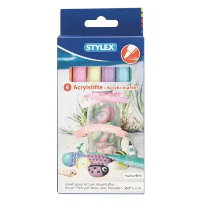 Popisovače Stylex Acrylic marker 6 pastelových barev