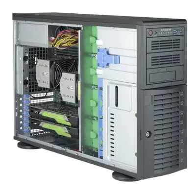 SUPERMICRO Tower/4U 8x 3,5" HS SAS/SATA, 2x 5,25", 1x 5,25" pro 3,5", 1200W (80PLUS Platinum), s