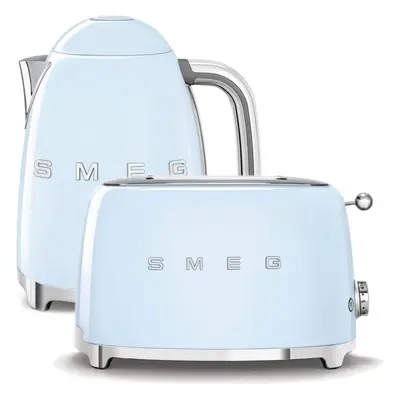 Set SMEG 50's Retro Style Konvice 1,7l pastelově modrá + topinkovač 2x2 pastelově modrý 950W