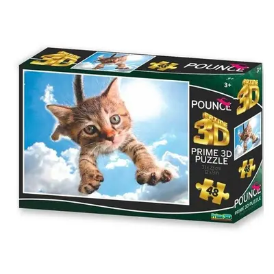 PRIME 3D Puzzle Skákající kočka: Sparkles 3D 48 dílků