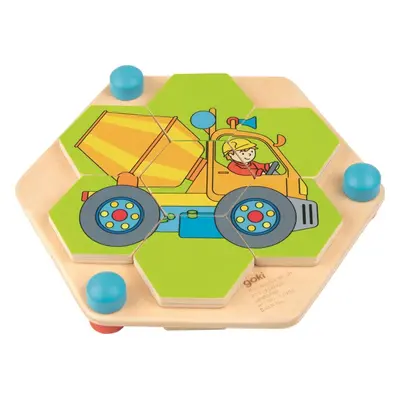 GOKI Puzzle hexagon Stavební stroje