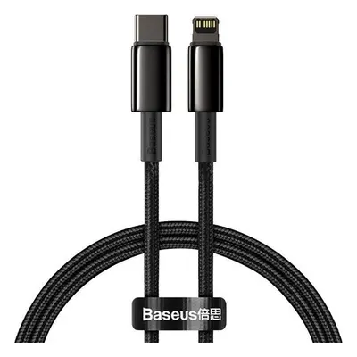 Napájecí kabel Baseus Tungsten Gold Fast Charging Data Cable Type-C to Lightning PD 20W 1m Black