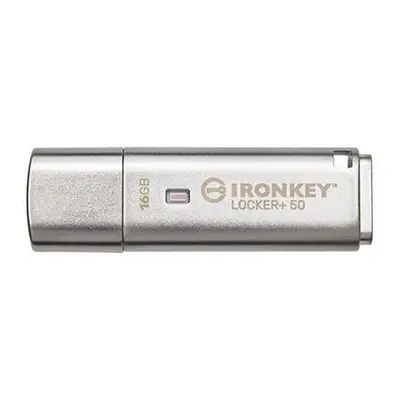 Kingston IronKey Locker+ 50/16GB/145MBps/USB 3.1/USB-A/Stříbrná