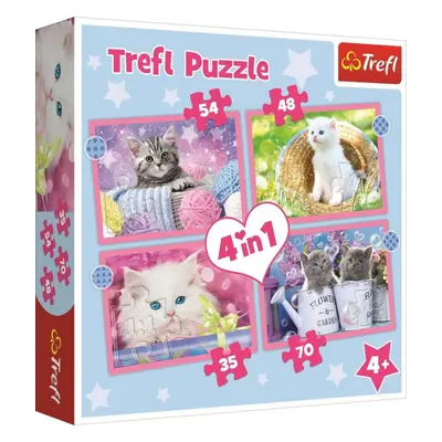 Puzzle Trefl Puzzle Veselé kočičky 4v1 (35,48,54,70 dílků)