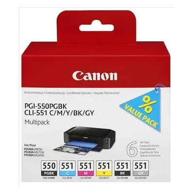 Cartridge Canon PGI-550/CLI-551 PGBK/C/M/Y/BK/GY Multi Pack