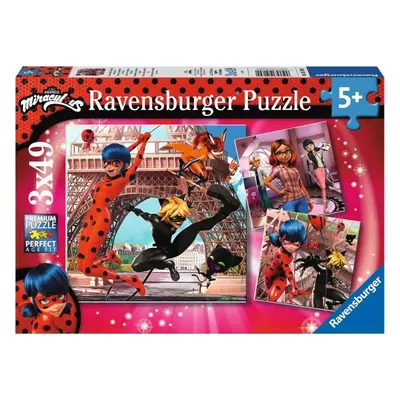 RAVENSBURGER Puzzle Kouzelná Beruška a Černý Kocour 3x49 dílků