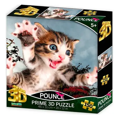 PRIME 3D Puzzle Skákající kočka: Chicken 3D 150 dílků