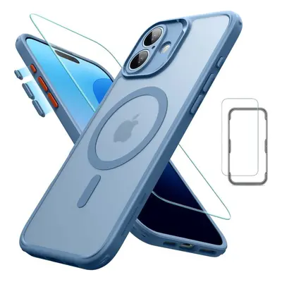 ESR Classic Pro Case (HaloLock) Set, Compatible with iPhone 16 Plus, Frosted Blue 1A7770301