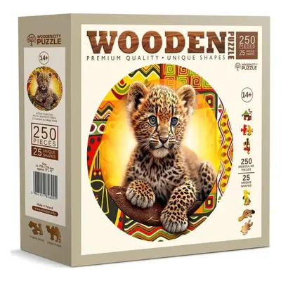 WOODEN CITY Dřevěné puzzle Malý roztomilý leopard 250 dílků