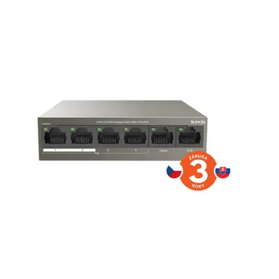 Switch Tenda TEF1106P-4-63W - PoE AT switch