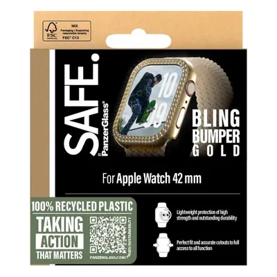 Ochranný kryt na hodinky PanzerGlass SAFE Apple Watch 10 42mm bumper třpytivě zlatý rámeček