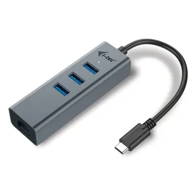 Replikátor portů i-tec USB-C Metal 3-portový HUB s GLAN