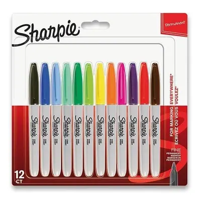 Popisovače SHARPIE Fine, 12 barev