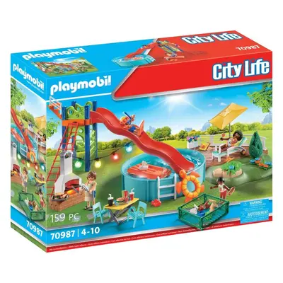 Stavebnice Playmobil 70987 Bazénová párty se skluzavkou