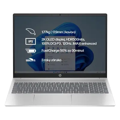 Notebook HP Pavilion 16-af0901nc Natural silver Kovový