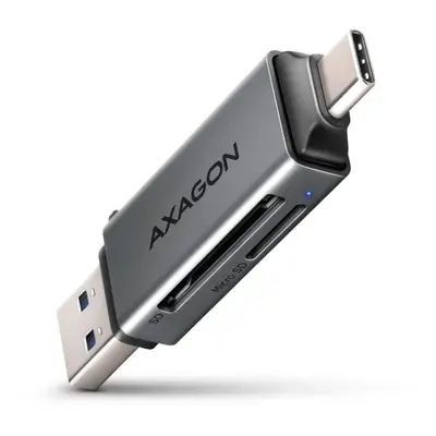 Čtečka karet AXAGON CRE-DAC MINI card reader SD / microSD, UHS-I, SUPERSPEED USB-A + USB-C