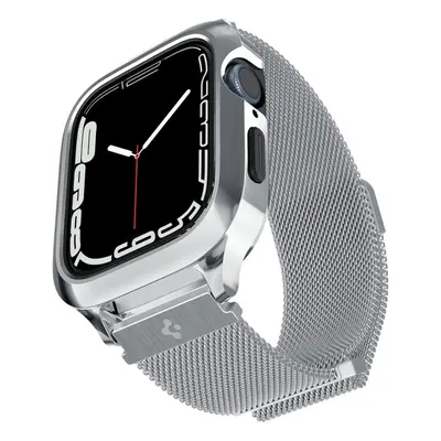 Ochranný kryt na hodinky Spigen Metal Fit Pro Silver Apple Watch 8/7 45mm