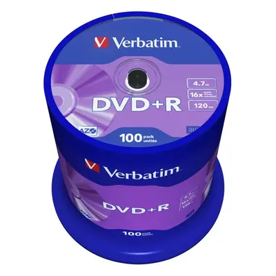 Média VERBATIM DVD+R AZO 4,7GB, 16x, spindle 100 ks