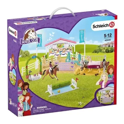 Schleich 42440 Turnajové závodiště s koníky a ošetřovatelkami s pohyblivými klouby