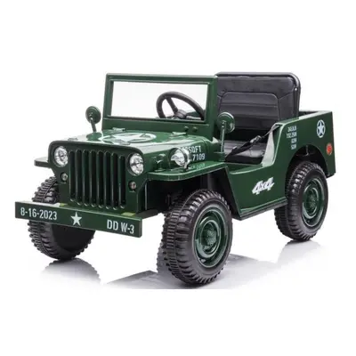 Mamido Jeep Willys 12 V 7 Ah Army zelený