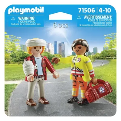 Set figurek a příslušenství Playmobil 71506 DuoPack Záchranářka s pacientem