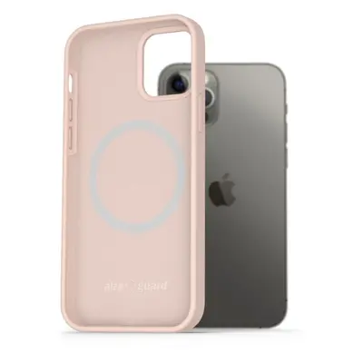 Kryt na mobil AlzaGuard Silicone Case Compatible with Magsafe pro iPhone 12 / 12 Pro růžový