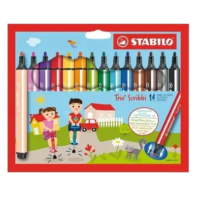 Fixy STABILO Trio Scribbi 14 barev