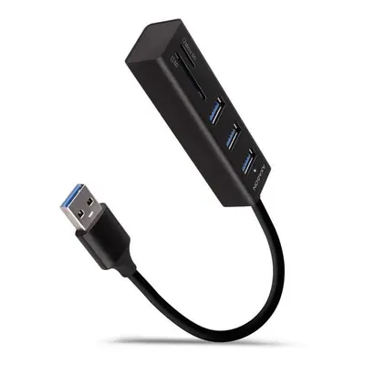 USB Hub AXAGON HMA-CR3A SuperSpeed hub, USB-A 5Gbps -> 3x USB-A & Card Reader, metal