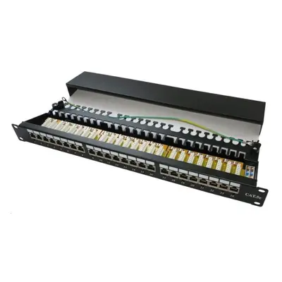 XtendLan Patch panel 19", 24 portů, stíněný, C5E,dual, 2xAu, s LED vyhledáváním