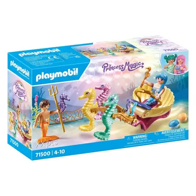 Set figurek a příslušenství Playmobil 71500 Mořská panna s kočárem s mořskými koníky