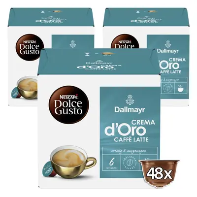 Kávové kapsle Dallmayr Crema d‘Oro CAFFE LATTE by NESCAFÉ Dolce Gusto karton 3 x 16 ks