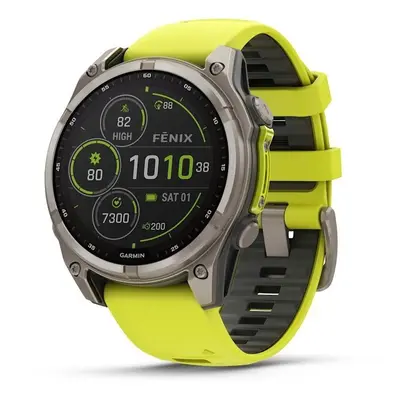 Chytré hodinky Garmin Fenix 8 47mm Sapphire Solar Titanium Yellow/Graphite Band