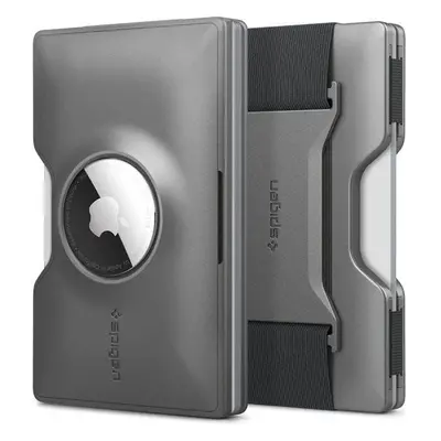 AirTag klíčenka Spigen Wallet S Card Holder with Card Key Ring Gunmetal AirTag