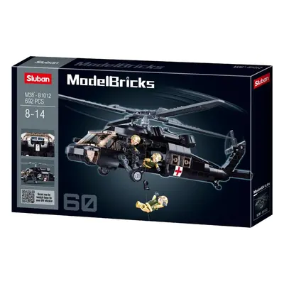 Stavebnice Sluban Model Bricks M38-B1012 Lékařská Army Helicoptéra UH-60 Black Hawk