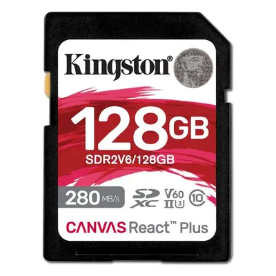 Paměťová karta Kingston SDXC 128GB Canvas React Plus V60