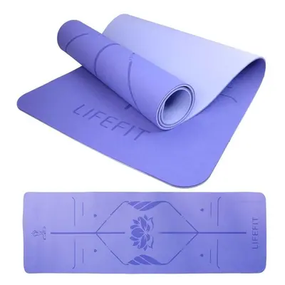 Jogamatka Lifefit YOGA MAT LOTOS DUO, 183x58x0,6cm, modrá