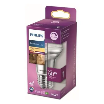 Philips 8718699773830 LED žárovka 1x4,5W | E27 | 345lm | 2700K - teplá bílá, stmívatelná, Eyecom