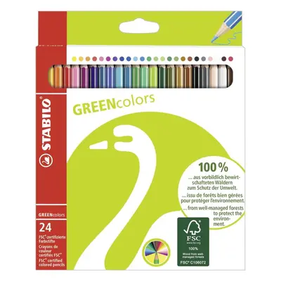 Pastelky STABILO GREENcolors pouzdro 24 barev