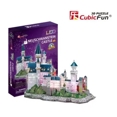 CUBICFUN Svítící 3D puzzle Zámek Neuschwanstein 128 dílků