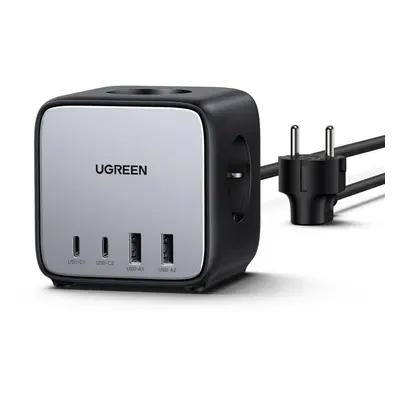 Nabíječka do sítě Ugreen DigiNest Cube Power Strip (3 AC outlets + 65W 2A2C) EU Black