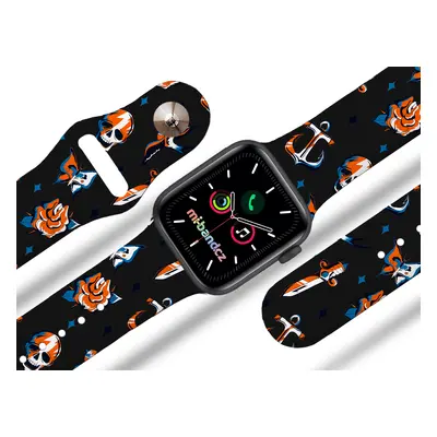 Mi-band.cz Apple watch řemínek Piráti Barva: Černá, Rozměr: 42/44/45/49mm MIBANDCZX02859