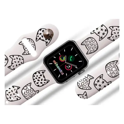 Mi-band.cz Apple watch řemínek Kočičí hlavy Rozměr: 42/44/45/49mm, barva pásku: bílá