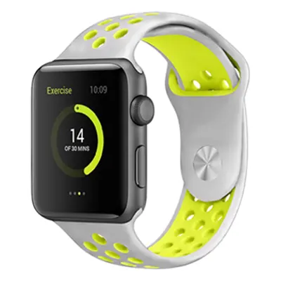 Perforovaný řemínek pro Apple Watch 42/44/45/46/49mm Barevná varianta: Šedo-Žlutý