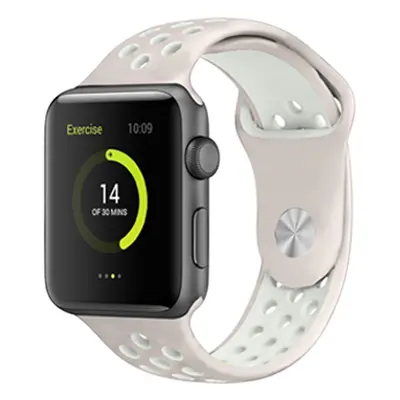 Perforovaný řemínek pro Apple Watch 42/44/45/46/49mm Barevná varianta: Béžovo-bílý