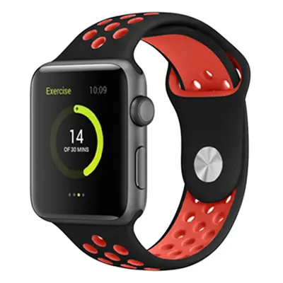 Perforovaný řemínek pro Apple Watch 38/40/41mm Barevná varianta: Černo-Červený